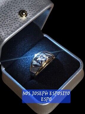 Vtg Espo Men's Two-Tone à jour Solitaire Ring (Size 12.5) – New Old Stock